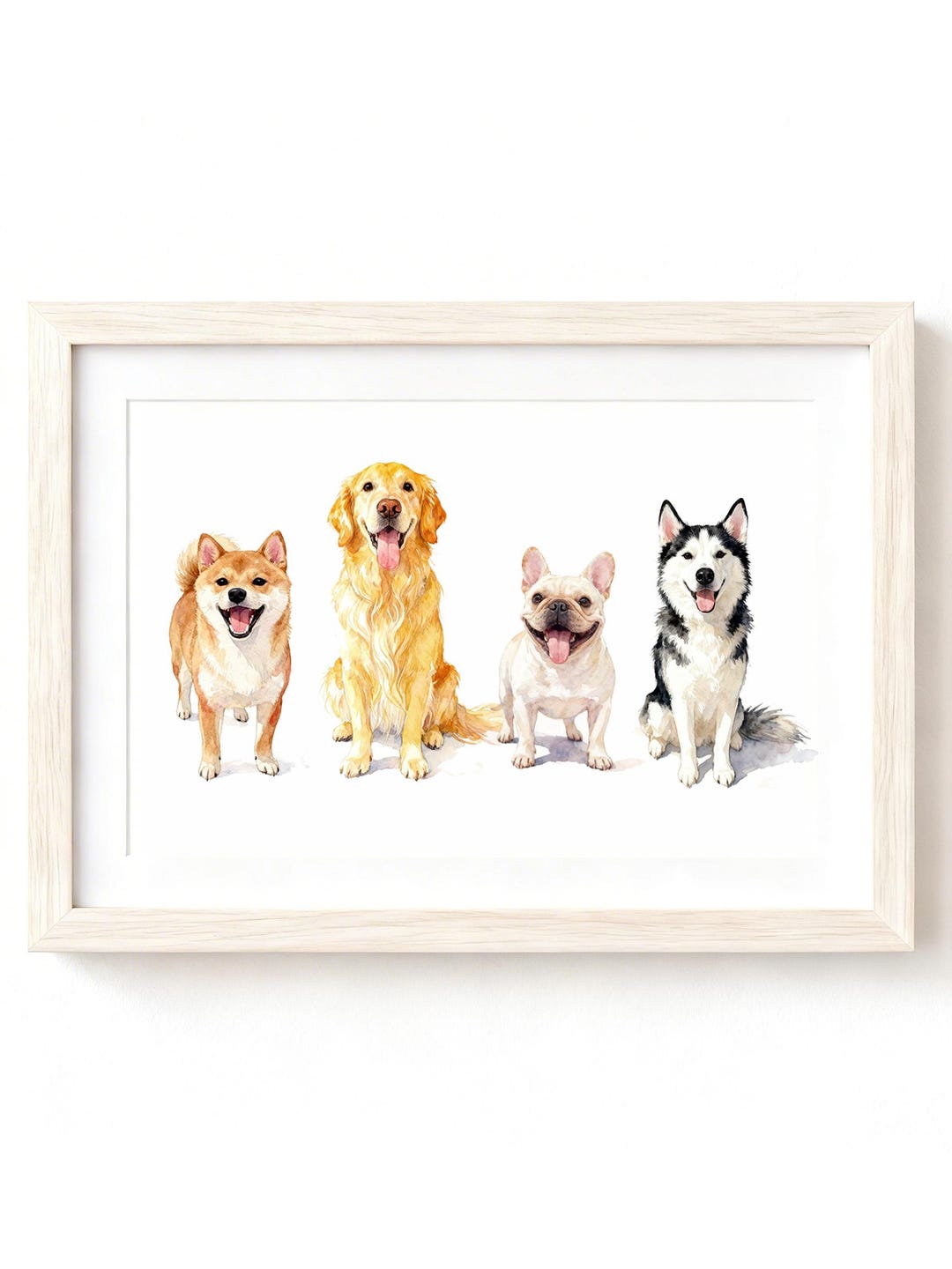 Multi Dog Portrait Using Pet Photo Personalized, Picture of Dogs Portrait,Multi Dogs Art, Multi Dog Prints, Multi Pet Gifts,Watercolor