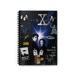X-Files collage spiraal notitieboek | Notitieboek The Truth Is Out There geregeerd