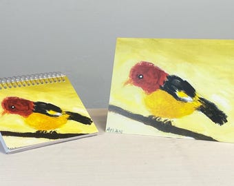 Ensemble carte de voeux et carnet de notes Sunrise Bird - Vierges, toutes les occasions, oeuvre d'art originale