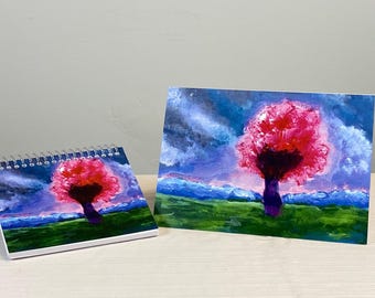 Ensemble de cartes d'art et de carnet de notes « Standing Strong » – Oeuvres d'art originales, peinture de paysage