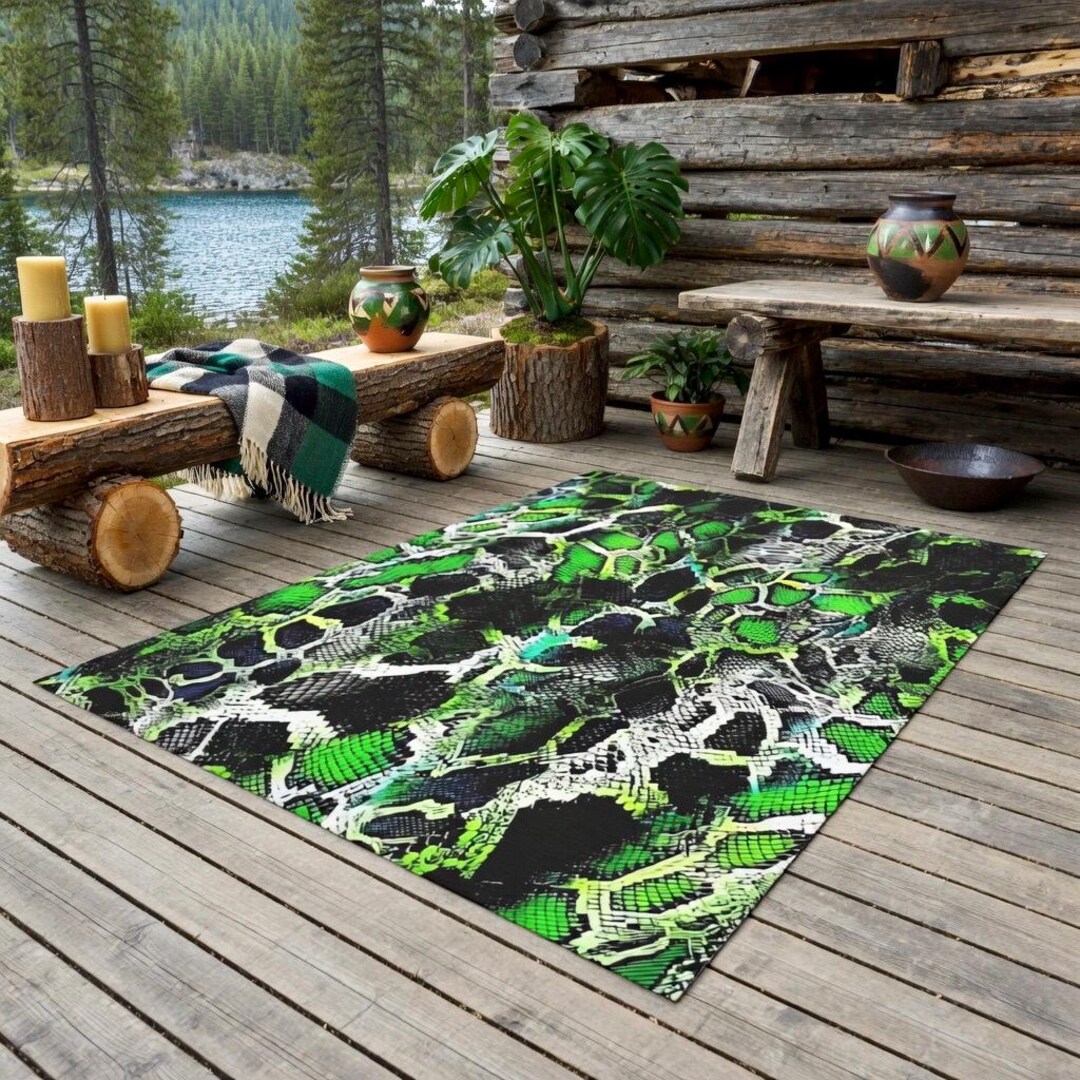 Modern Animal Print Porch Decor Garden Rug Snakeskin Outdoor Rug ...