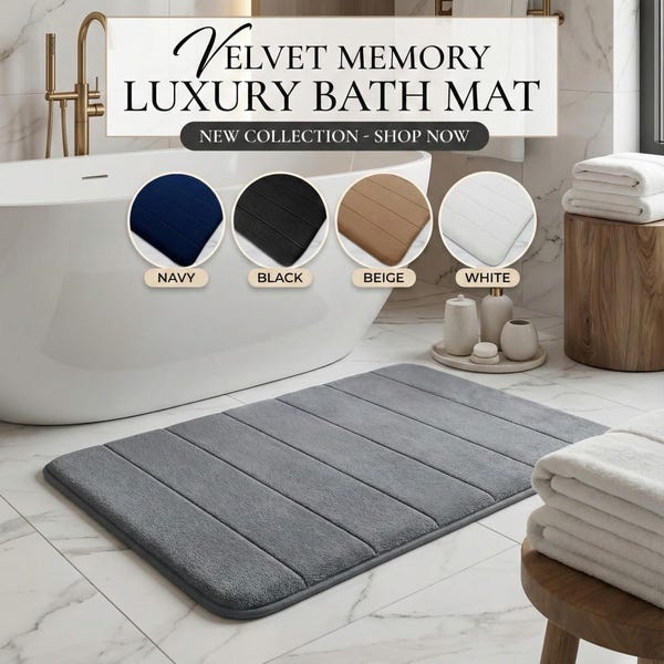 Extra Soft and Absorbent Non Slip Memory Foam Bath Mat, Non-Slip Washable Rug for Shower Floor | Machine Washable Shaggy Bath Mats Rugs