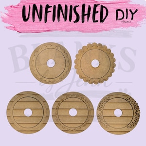 DIY - Wood Blank - Round Frames for Interchangeable 3" Round Inserts - Shelf Sitters - Holiday Decor - Seasonal - Home Decor