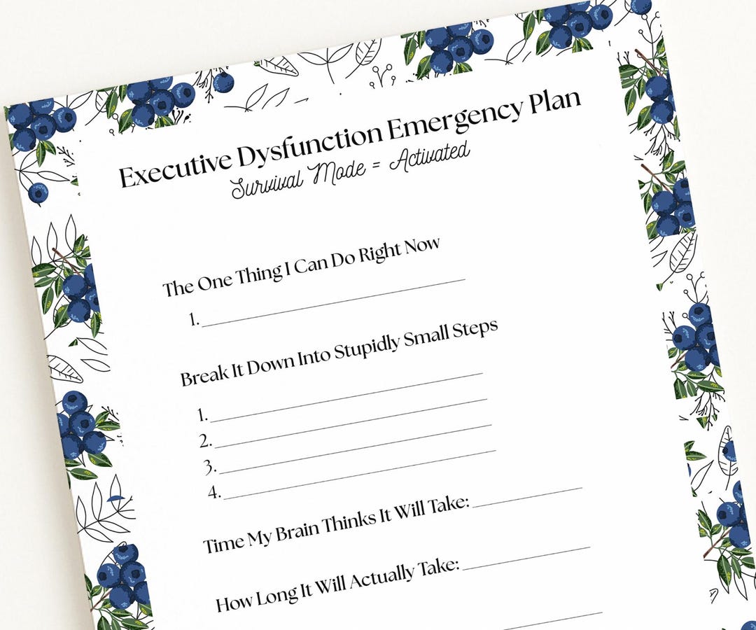 Executive Dysfunction Emergency Plan Notepad – ADHD Overwhelm Reset Pad ...