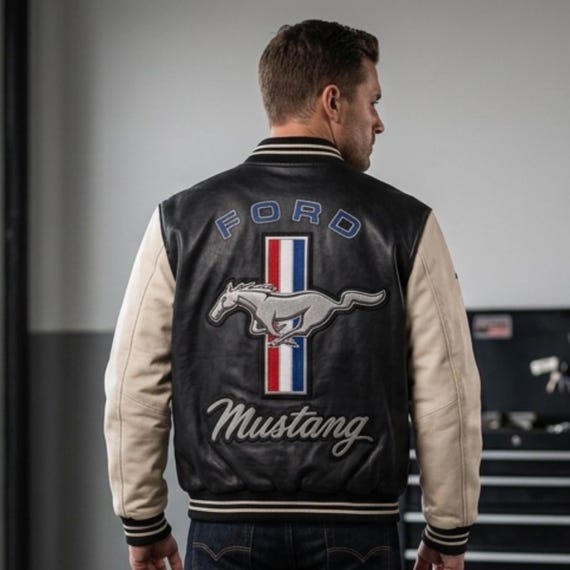 Handmade Ford Mustang Jacket - Racing Style Letterman Jacket - F1