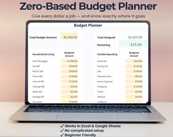 Zero-Based Budget Spreadsheet | Simple Budget Allocation Template | Excel & Google Sheets