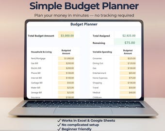Simple Budget Planner Spreadsheet | Zero-Based Budget Template | Excel & Google Sheets