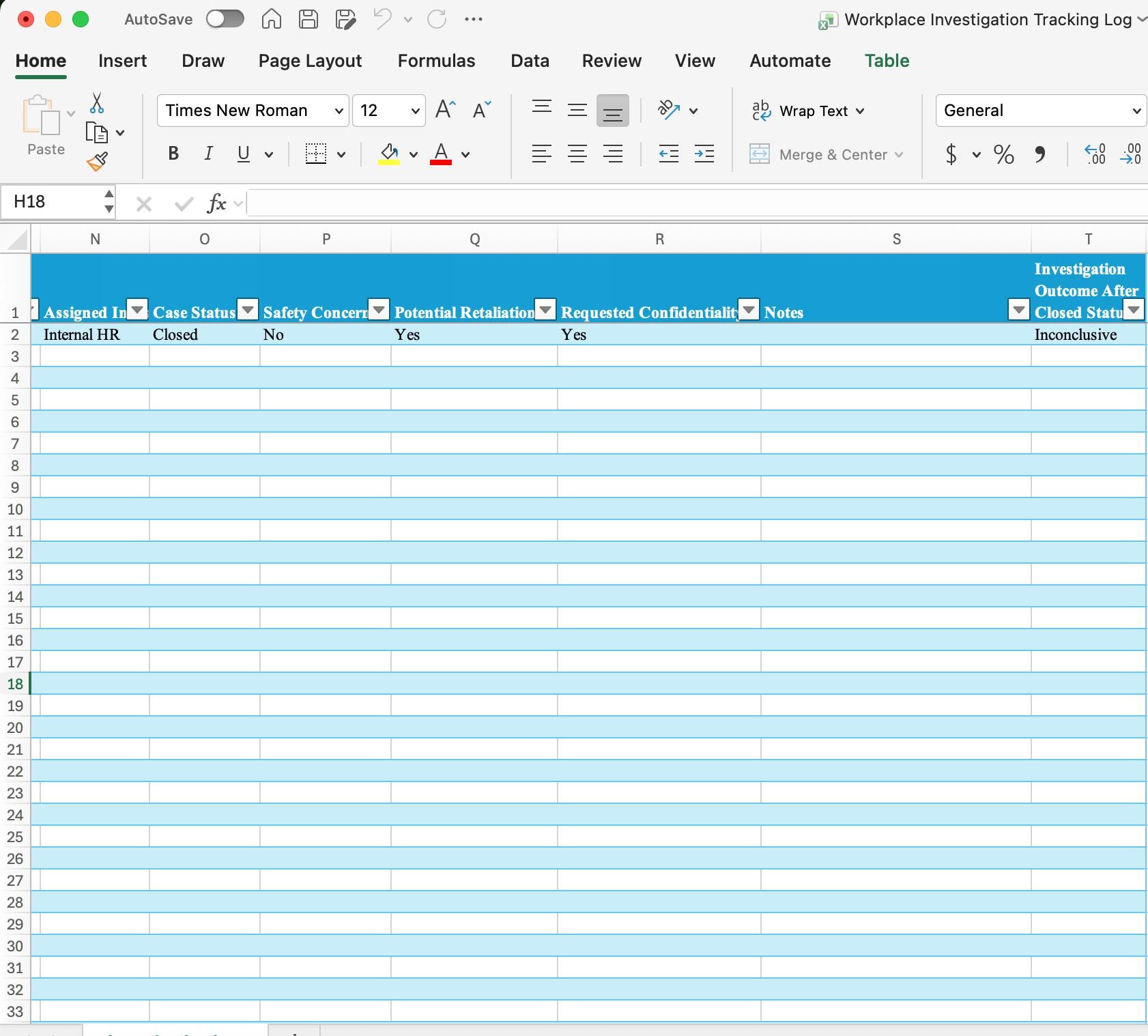 Employee Complaint Tracker | Workplace Complaint Log | HR Investigation ...