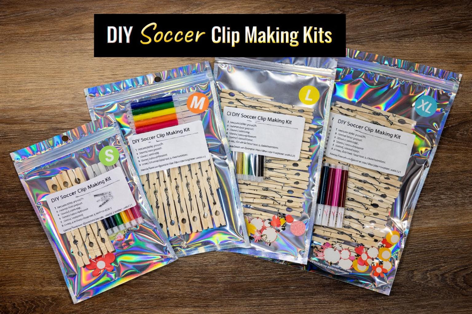 DIY Soccer Clip Making Kit No-Glue Wooden Clothespin Craft for…