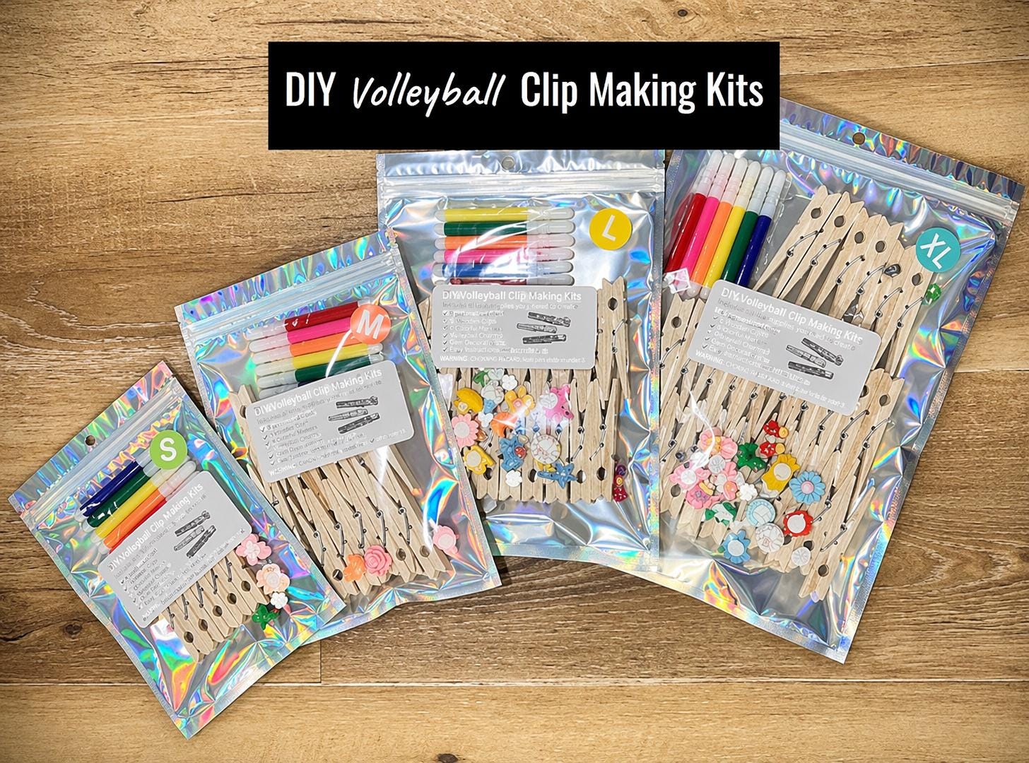 DIY Volleyball Clip Making Kits No-Glue Wooden Clothespin Craft for…