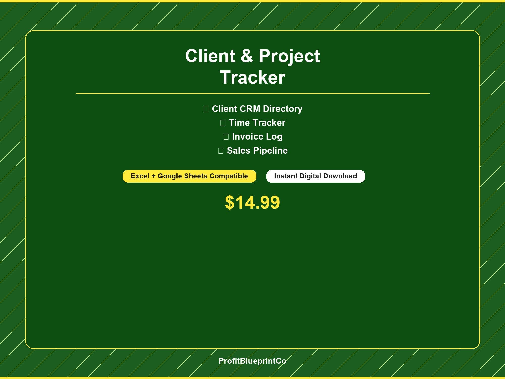 Client Project Tracker Spreadsheet — Freelancer Project Management ...