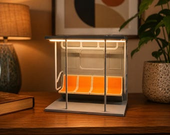 NYC Subway Car Lamp, New York City Train Desk Light, Urban Decor Night Light, City Lover Gift, Unique Table Lamp, Miniature Train Lamp