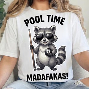 Biljardspelare, rolig tvättbjörn, biljard, PNG: Sarkastisk biljardspelare, grafisk biljardälskare, humor, gåva (digital nedladdning)