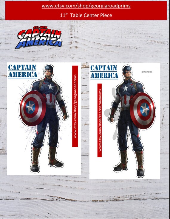 Captain American Center Piece Table Decoration Front And Back Etsy