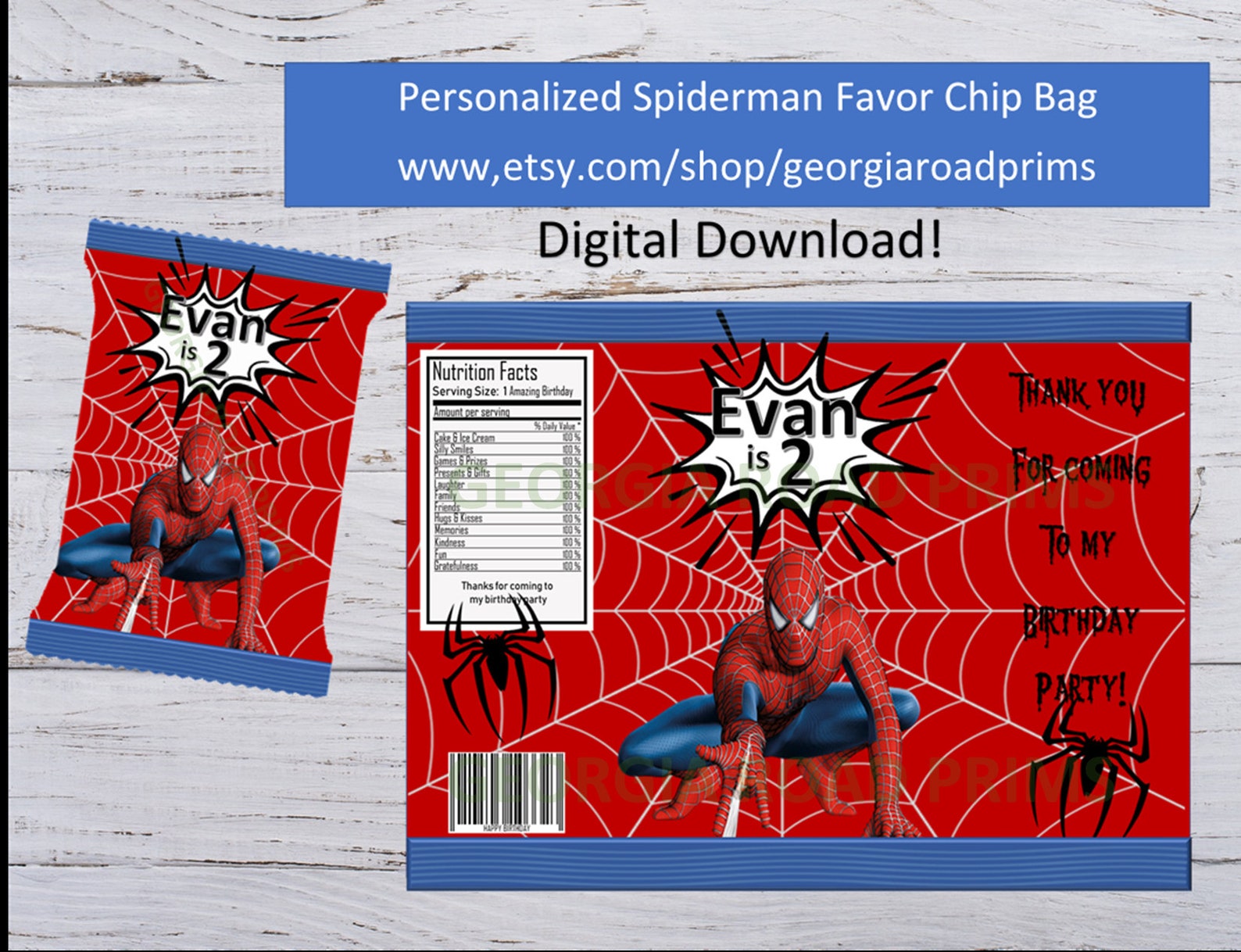 Printable Spiderman Chip Bags Printable Spiderman Chip Bags