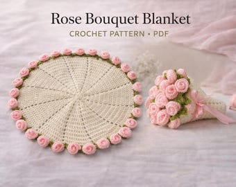 Rosendecke Blumenstrauß Muster PDF | Anfänger Freundlicher Blumen Häkelwurf