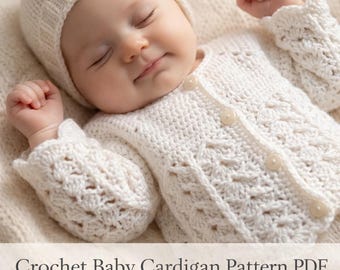 Baby Strickjacke Häkelanleitung PDF | Niedliches Newborn Girl Strickmuster | Sofortiger digitaler Download