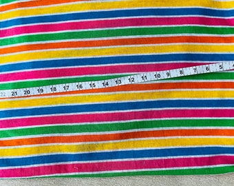 Vintage fabric rainbow stripe knit fabric 2 pieces 1.5 yards