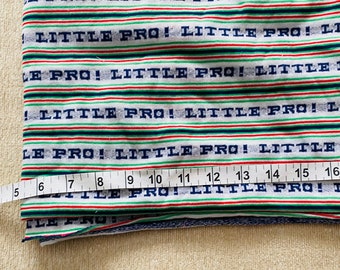 Vintage fabric retro little pro tshirt fabric  double knit fabric remnant