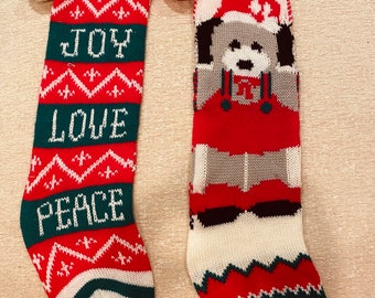 Knit Vintage Christmas Stocking