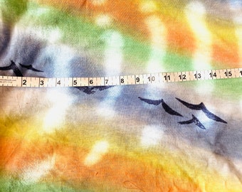 Vintage fabric knit tshirt fabric rainbow seagull stretch 1.5 yards