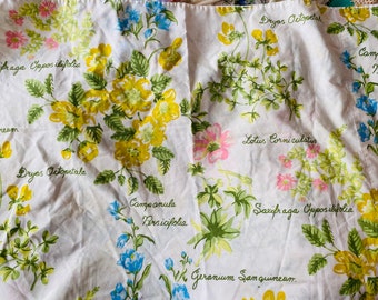 Vintage pillowcase fabric floral flower power wildflowers