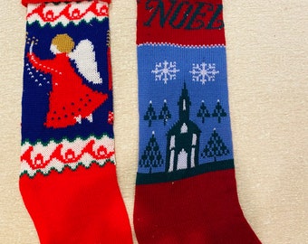 Knit Angel Vintage Christmas Stocking