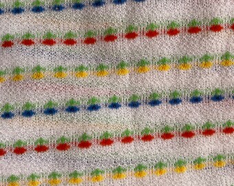 Tissu vintage à fleurs pour t-shirt, double maille, reste de santé tex