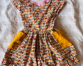 Handmade vintage flower power dress 3t
