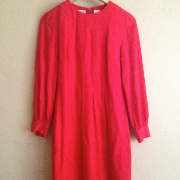 Vintage Liz Claiborne Red Dress Size 6 Petite SALE