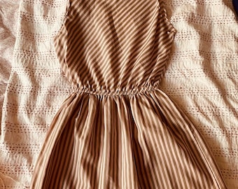 Vintage sixties pink striped mod dress girls 14/16