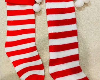 Striped Vintage Christmas Stocking