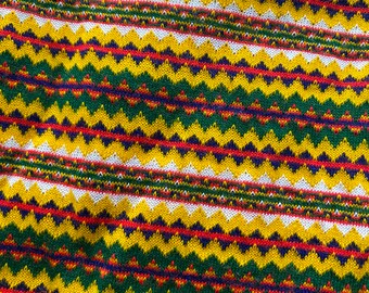 tissu vintage rétro néon crazy stripe t-shirt tissu double tricot 1 yard