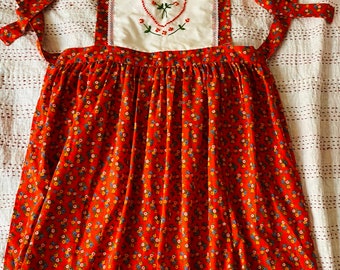 Handmade Ladies vintage flower power apron
