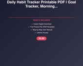 Daily Habit Tracker Printable PDF | Goal Tracker, Morning Routine, Vision Board, Weekly Journal