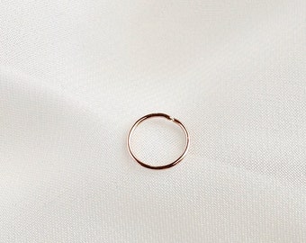 Rose Gold Nose Ring Hoop 20g 22g or 24g, Rose Gold Septum Nose Ring, Tragus Ring, Thin Nose Ring Hoop, Cartilage Hoop, Helix Hoop, Lip Ring