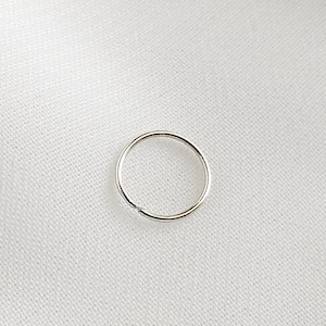 Sterling Silver Nose Ring Hoop 18g 20g 22g or 24g, Sterling Silver Cartilage Hoop, Silver Tragus Helix Hoop, 6mm 7mm 8mm 9mm or 10mm Hoop