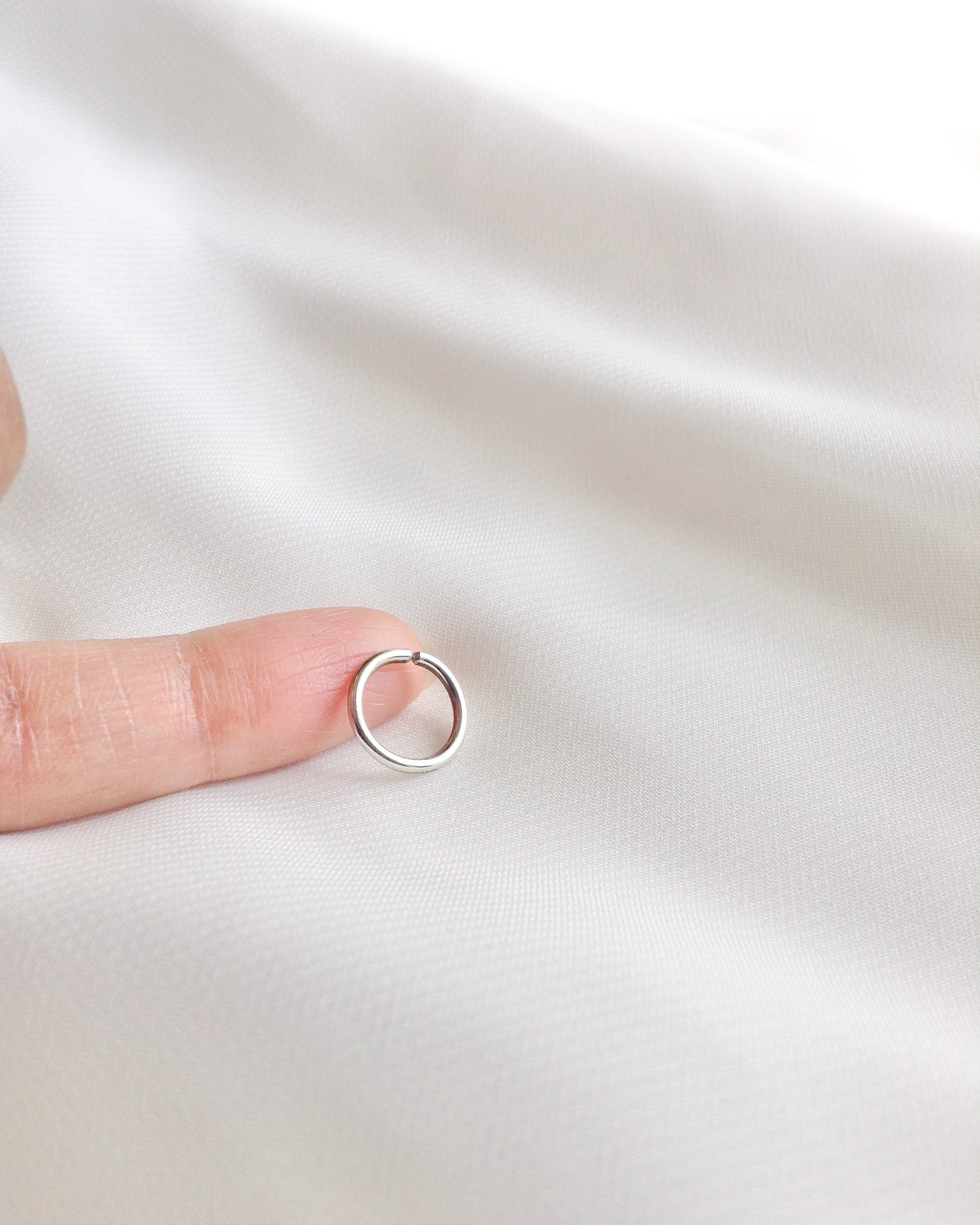 Sterling Silver Nose Ring Hoop 18g 20g 22g 24g or 26g, Sterling Silve…