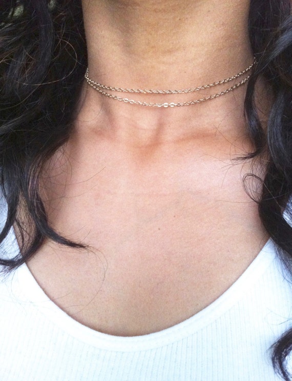 collier ras de cou double chaine collier ras de cou double chaine