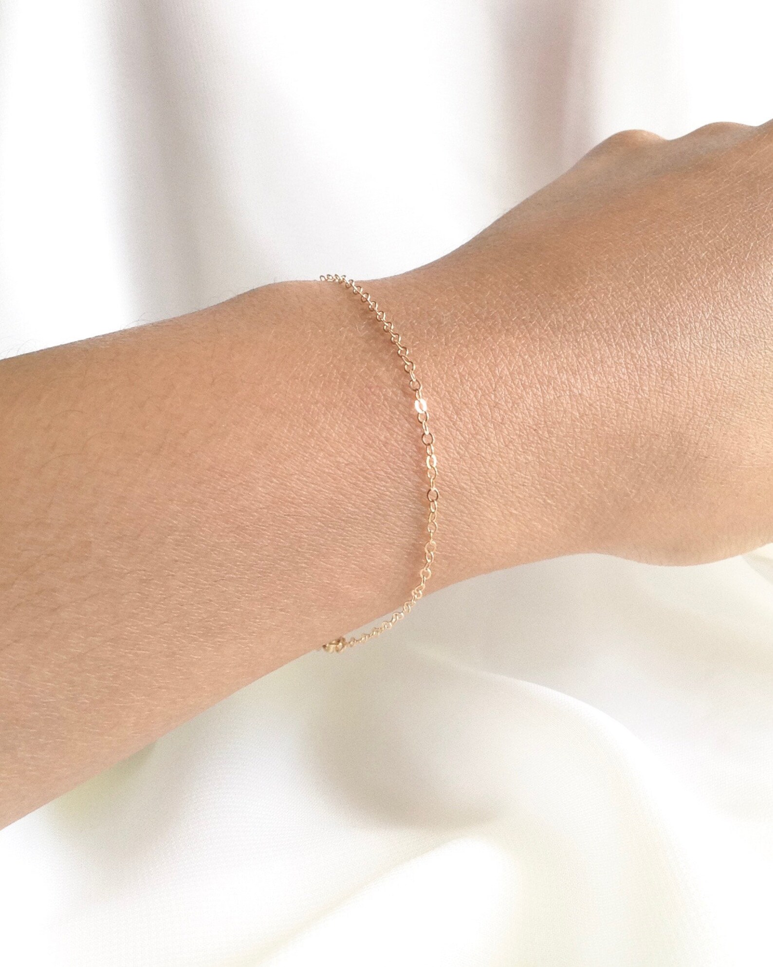Dainty Gold Bracelet Thin Gold Bracelet Layering Everyday Etsy