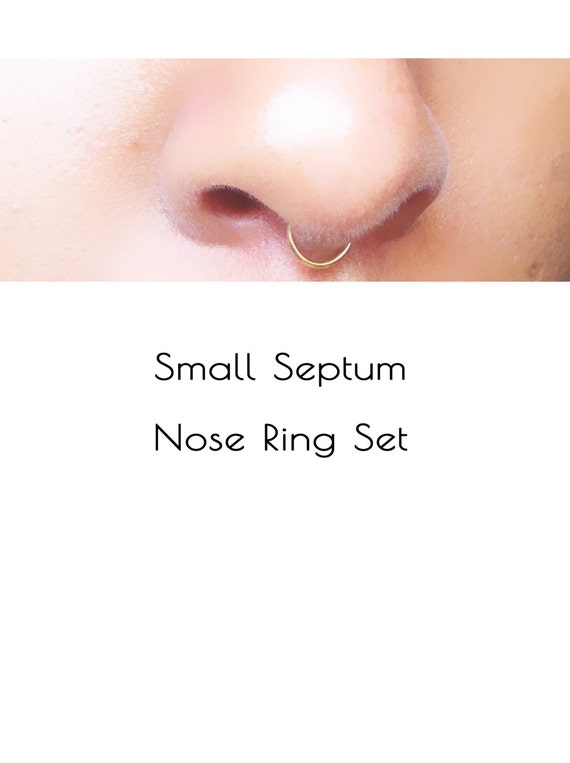 Fake Piercing -Yellow GF Fake Nose Ring Faux Septum Ring FAKE Septum Ring