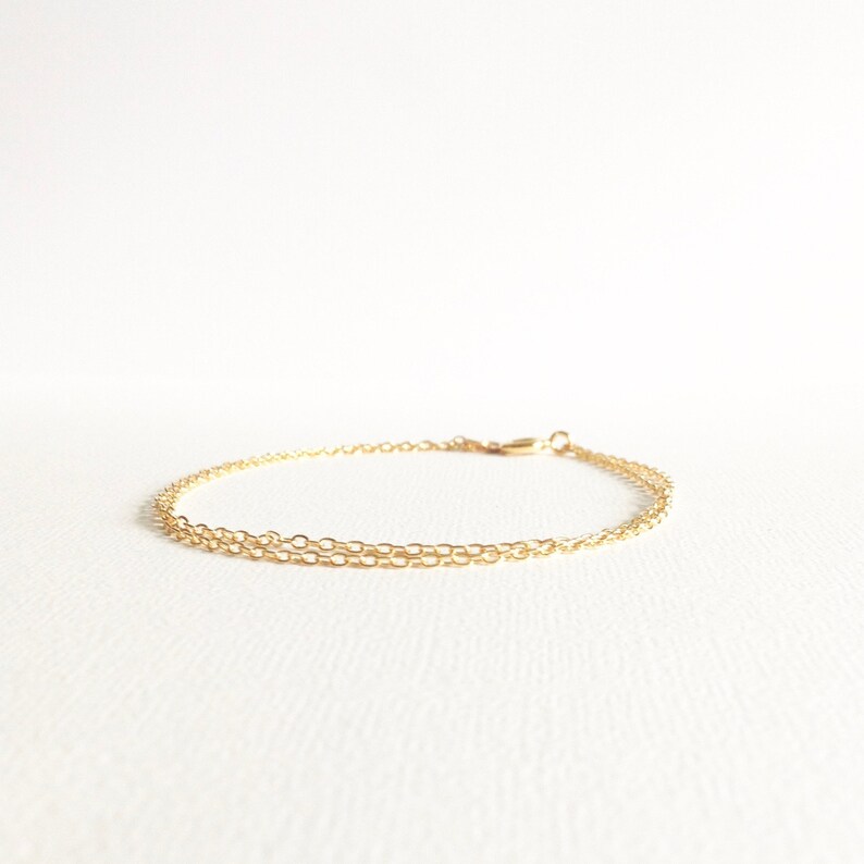 Dainty Gold Bracelet Thin Gold Bracelet Simple Chain Etsy
