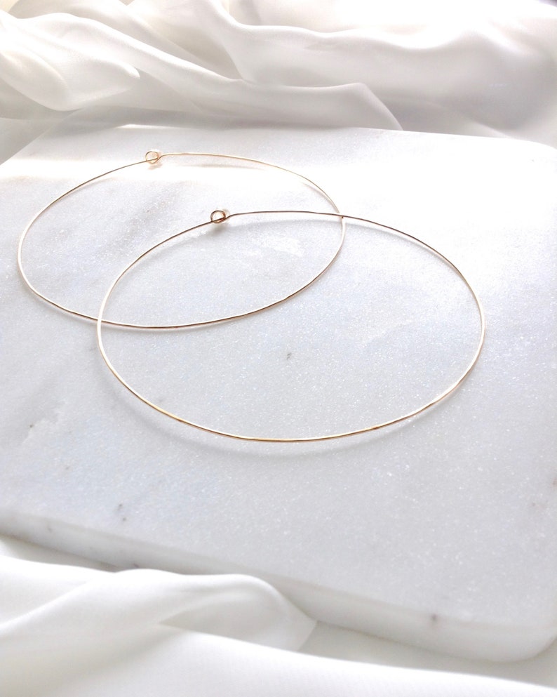 Ultra Thin Extra Large Hoop Earrings 4 Inch Big Hoop Etsy