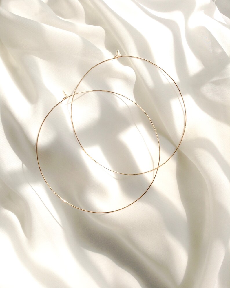 Ultra Thin Extra Large Hoop Earrings 4 Inch Big Hoop Etsy