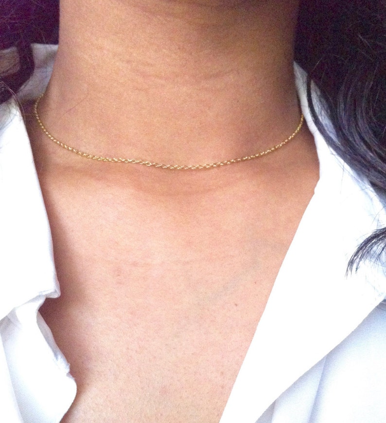 Gold Chain Choker With Pistachio Crystals main image 0