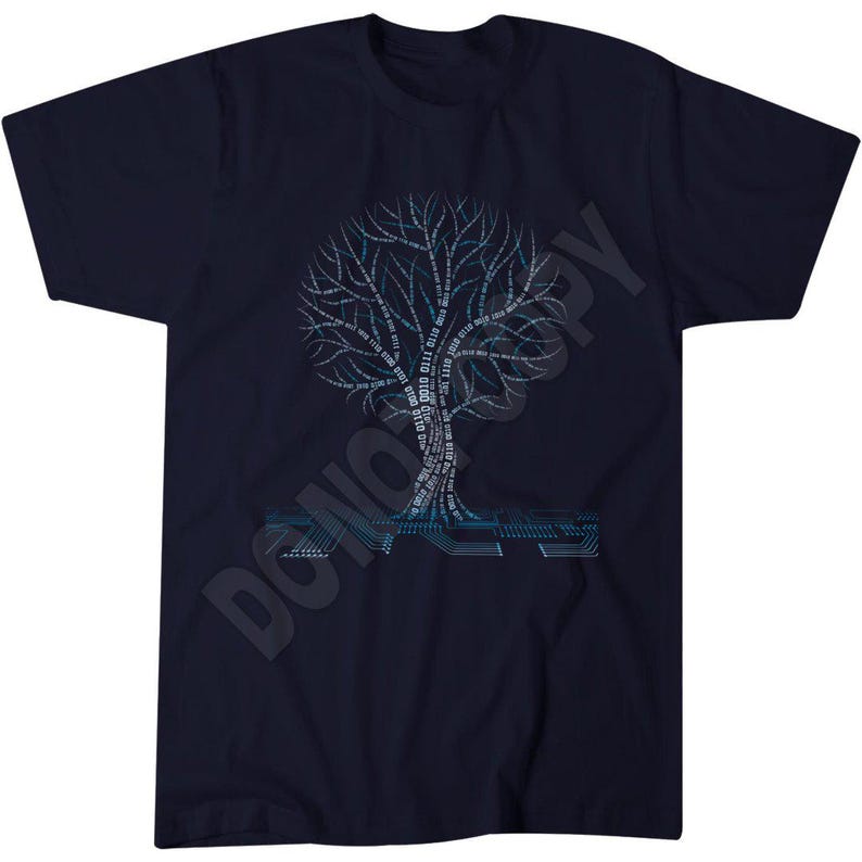 Binary Tree Coding Computer Science T-Shirt, Tech Nerd Gift Navy