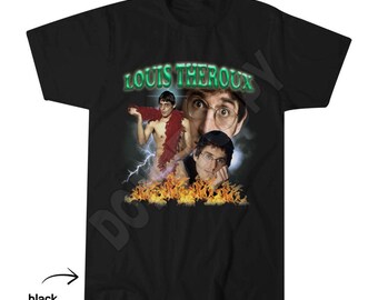 Camiseta divertida con estampado de gafas redondas y collage retro de Louis Theroux
