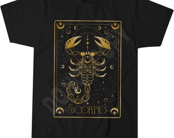 Camiseta con la carta del tarot de Escorpio, camiseta estilo cottagecore de ensueño con horóscopo.