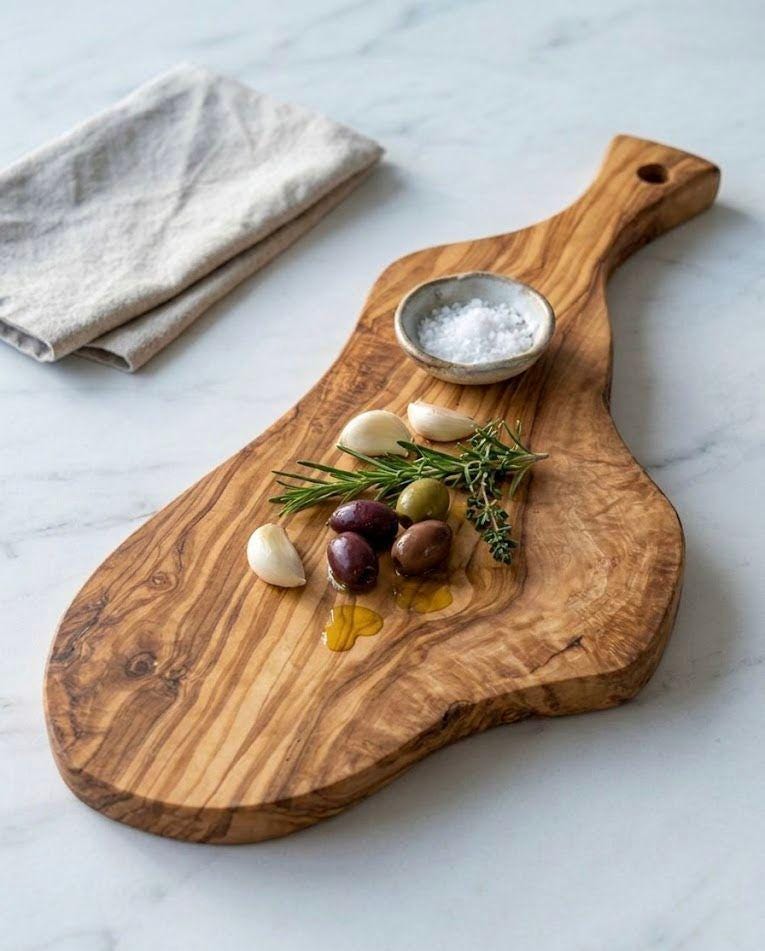 HENDI Tapasplank, serveerplank, gemaakt van olijfhout, houten plank, ontbijtplank, steakplank, kaasplank, keukenplank, snijplank, rechthoekig, ca. 350x180x(H)18mm HENDI Tapasplank, serveerplank, gemaakt van olijfhout, houten plank, ontbijtplank, steakplank, kaasplank, keukenplank, snijplank, rechthoekig, ca. 350x180x(H)18mm