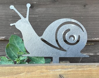Decoración rústica de metal con forma de caracol para jardín, adorno para valla con forma de caracol, arte de acero para jardín con forma de caracol, adorno para exteriores con motivos de fauna silvestre, regalo para jardín (Reino Unido), decoración para macetas.